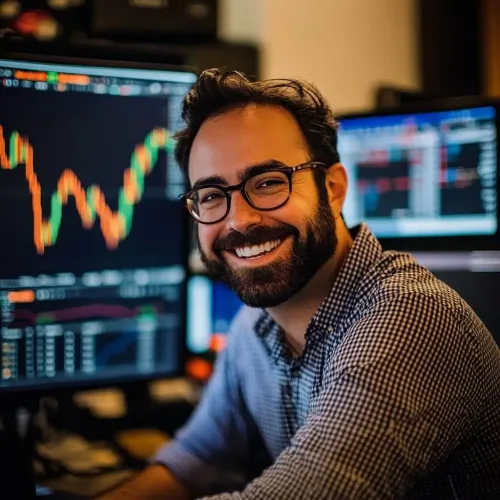 Lächelndes Porträt einer Finanzanalystin