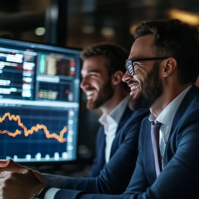 Trader analysieren Aktiencharts